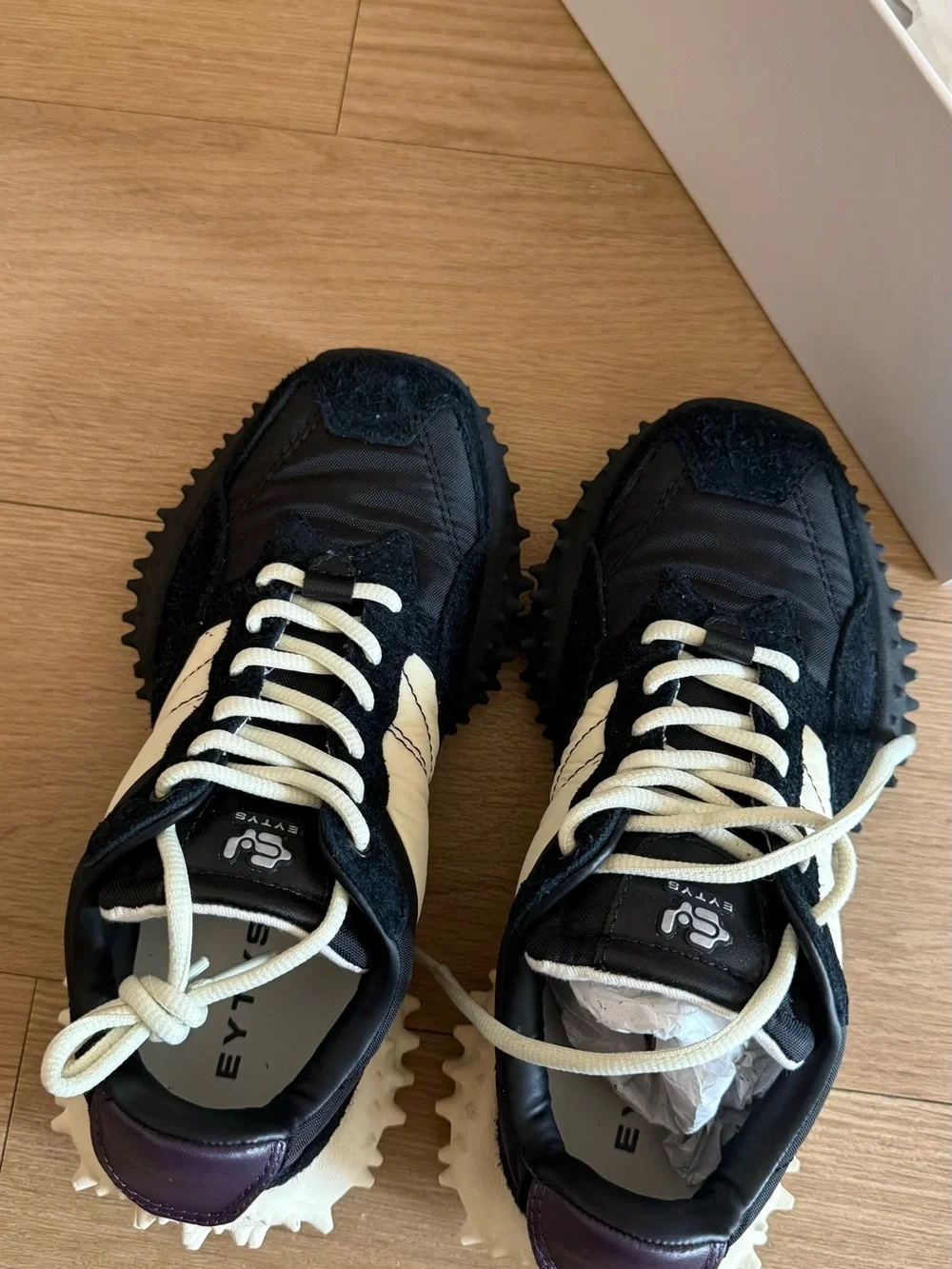 Eytys Fugu Suede Orca Black & White Sneakers New in Box